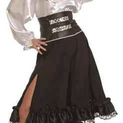 Overig 3/4 Rok Met Ruche En Kant Zwart