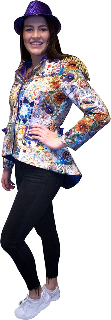 Carnavalsland Carnavalsjas Diamanten-Paars Kort Voor Dames - Afbeelding 3