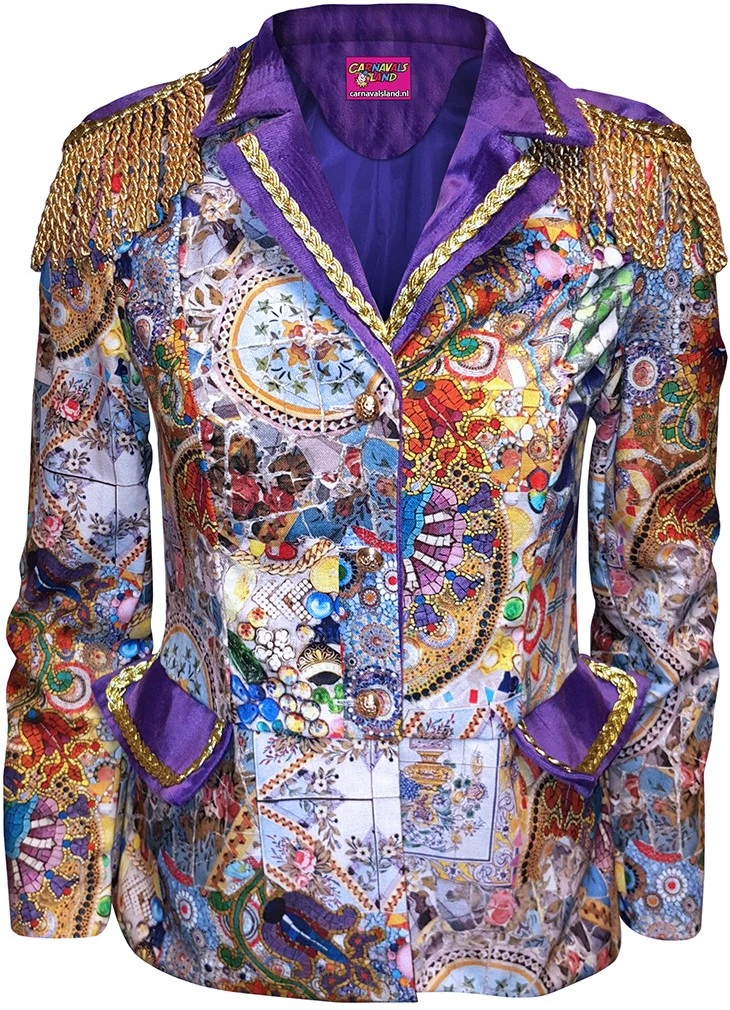 Carnavalsland Carnavalsjas Diamanten-Paars Kort Voor Dames