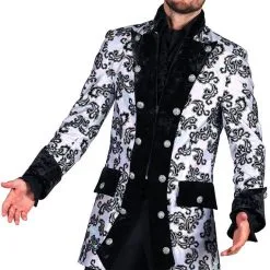 Overig Carnavalsjas Heren Sequin Flower Zilver-Wit