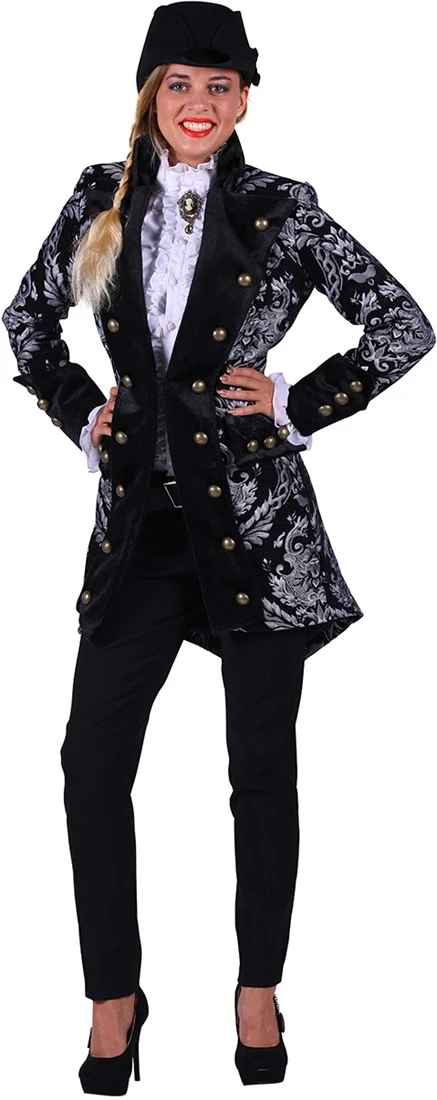 Overig Carnavalsjas Royale Zwart-Zilver Voor Dames