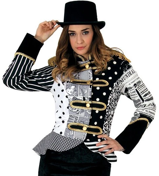 Overig Dames Blazer Patchwork Zwart-Wit - Afbeelding 2