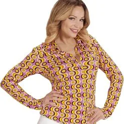 Overig Dames Disco Blouse Seventies Groovy Swirl