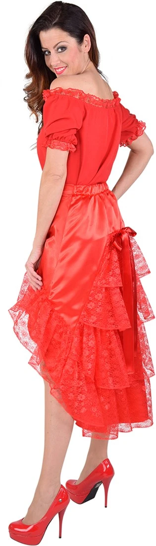 Overig Dames Rok Luxe Met Kant Rood (laagjes)