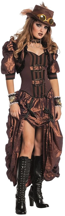 Overig Dames Steampunk Jurk Bruin-Koper Luxe