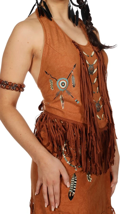 Overig Dames Topje Indiaanse / Hippie Bruin - Afbeelding 2