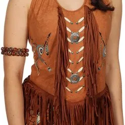 Overig Dames Topje Indiaanse / Hippie Bruin