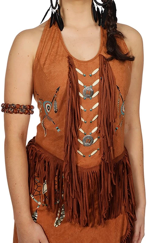 Overig Dames Topje Indiaanse / Hippie Bruin