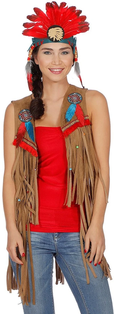 Overig Dames Vestje Indiaanse / Hippie