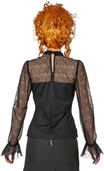 Overig Damesblouse Steampunk Kant Zwart - Afbeelding 3