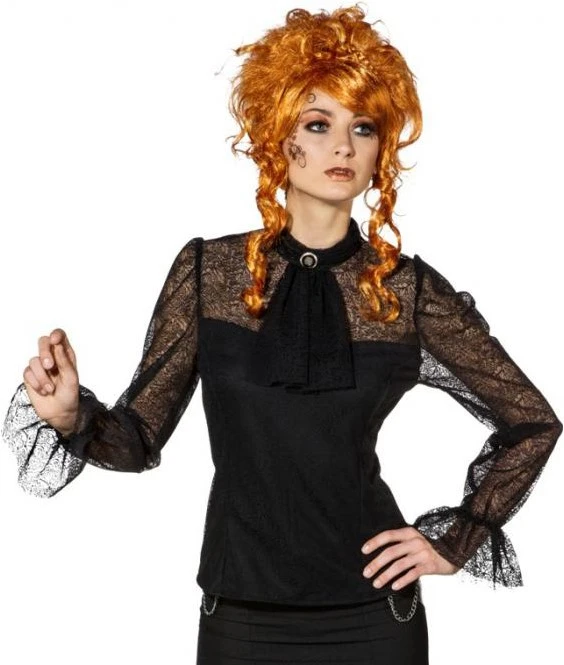 Overig Damesblouse Steampunk Kant Zwart