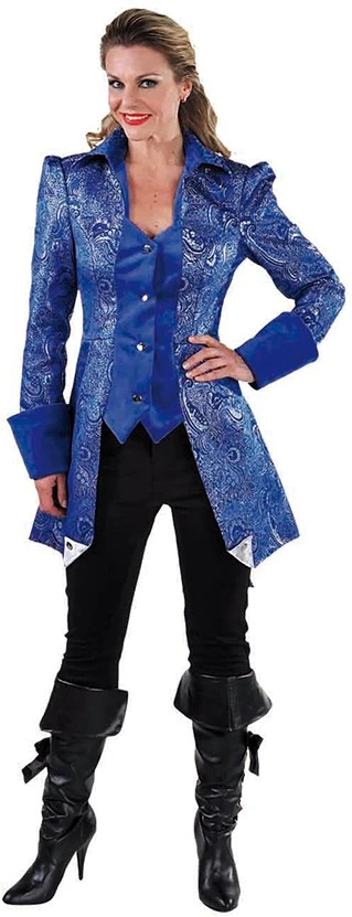 Overig Damesjas Markiezin Brokaat Blauw