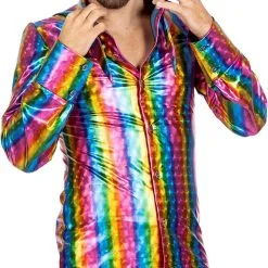 Overig Disco Regenboog Overhemd Voor Heren