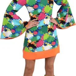 Overig Disco Seventies Jurkje Flowers Voor Dames