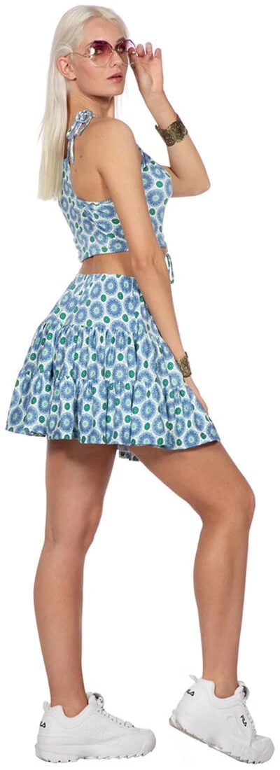 Overig Festival Outfit Dames Blue Flowers - Afbeelding 2