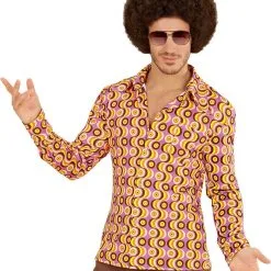 Overig Heren Disco Blouse Seventies Groovy Swirl