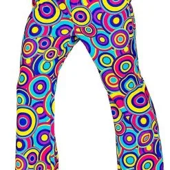Overig Heren Disco Broek Seventies Groovy Cirkels Blauw