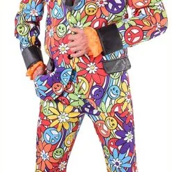 Overig Heren Disco Kostuum Seventies Smiley Peace