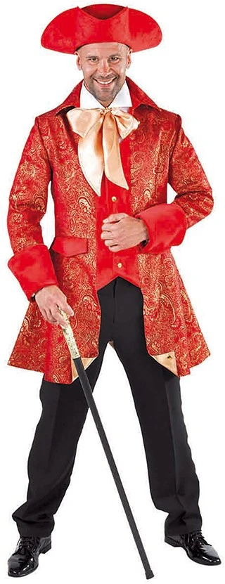 Overig Herenjas Markies Brokaat Rood