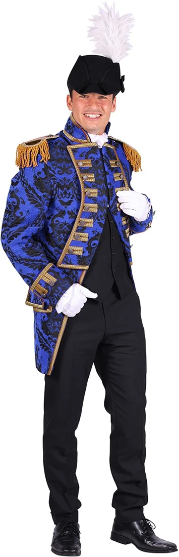 Overig Herenjas Nelson Brokaat Blauw/Zwart Luxe