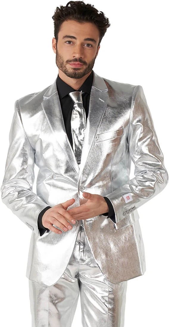 Herenkostuum OppoSuits Shiny Silver - Afbeelding 5