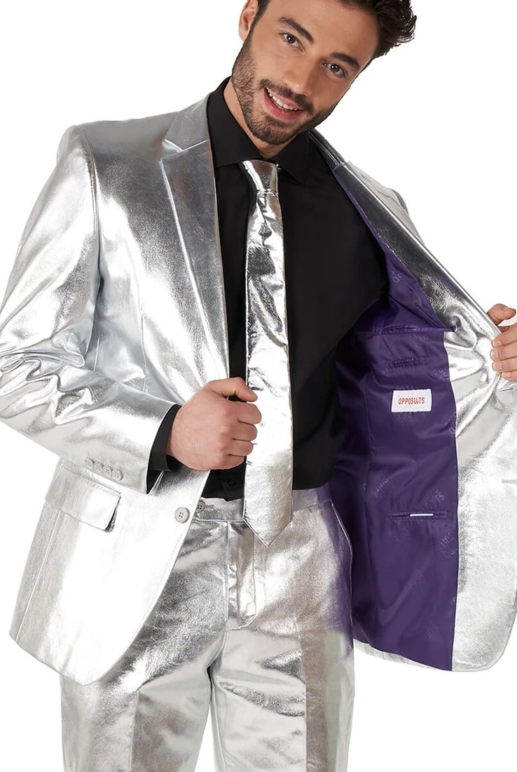 Herenkostuum OppoSuits Shiny Silver - Afbeelding 3