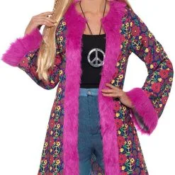 Overig Hippie Jas Flower Power Purple Dames