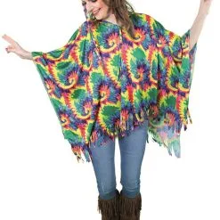 Overig Hippie Poncho Rainbow Batik