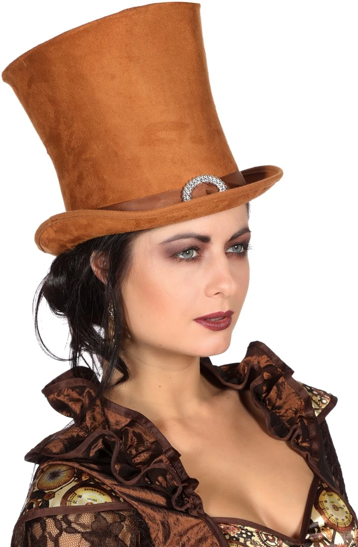 Overig Hoge Hoed Bruin Met Gesp - Afbeelding 2