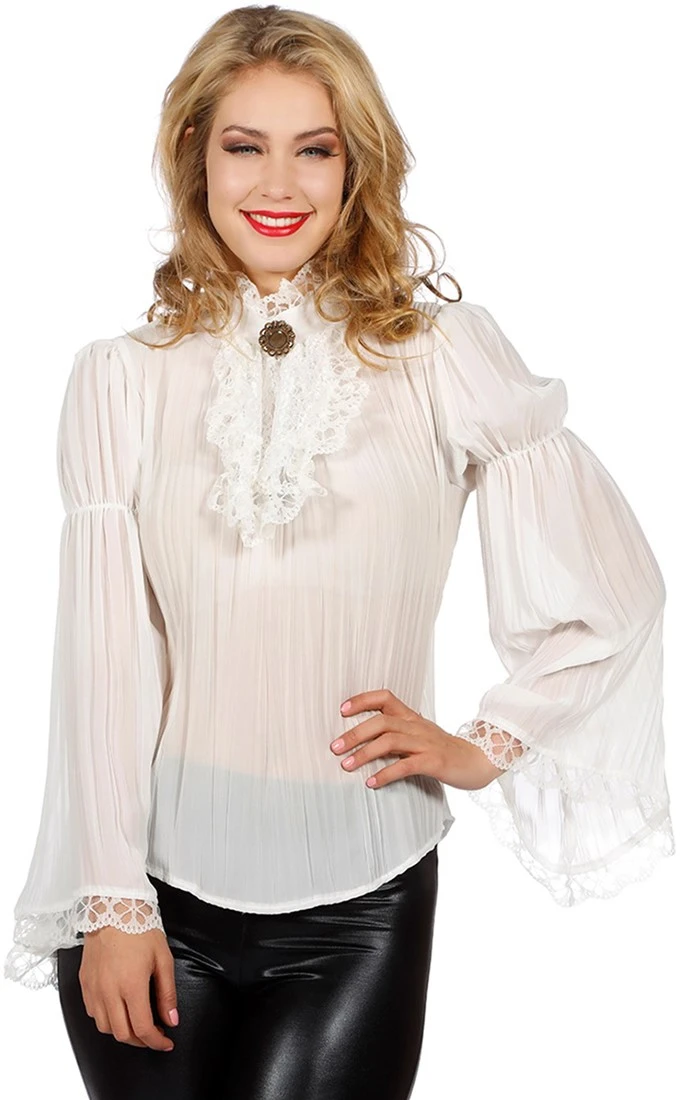 Overig Luxe Piratenblouse Ecru Voor Dames