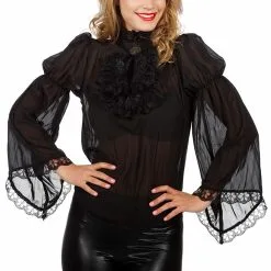 Overig Luxe Piratenblouse Zwart Voor Dames