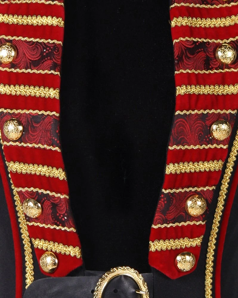 Overig Piraten/Steampunk Damesvest Zwart-Rood Luxe - Afbeelding 3