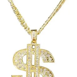 Overig Pooierketting Luxe Dollar Goud + Strass