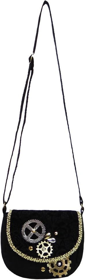 Overig Tasje Steampunk Zwart Met Tandwielen